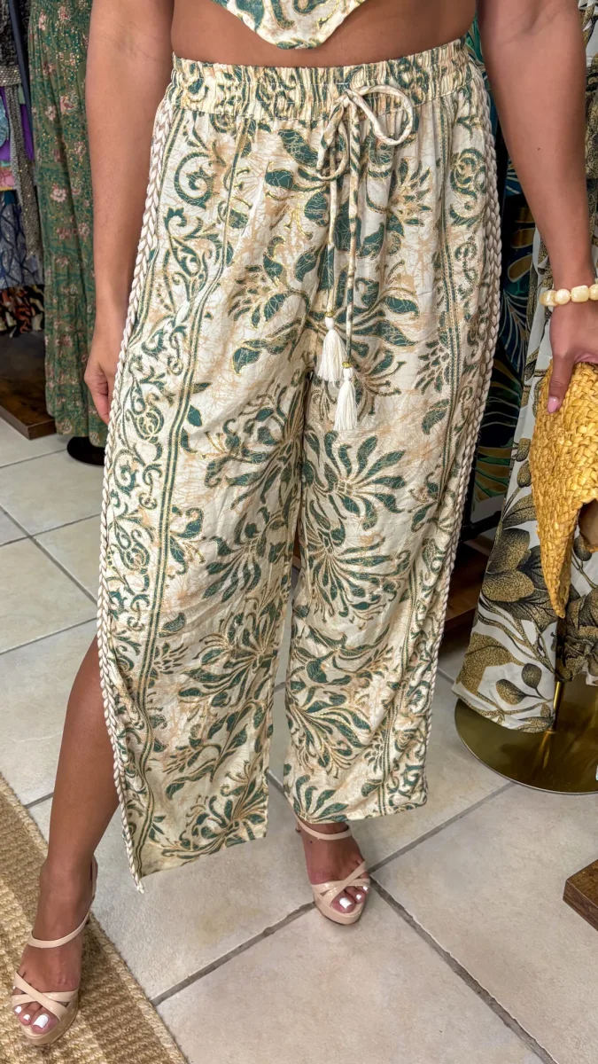 Boho Paisley Side-Slit Pants - Image 4