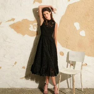 Waist-Accented Lace Dress