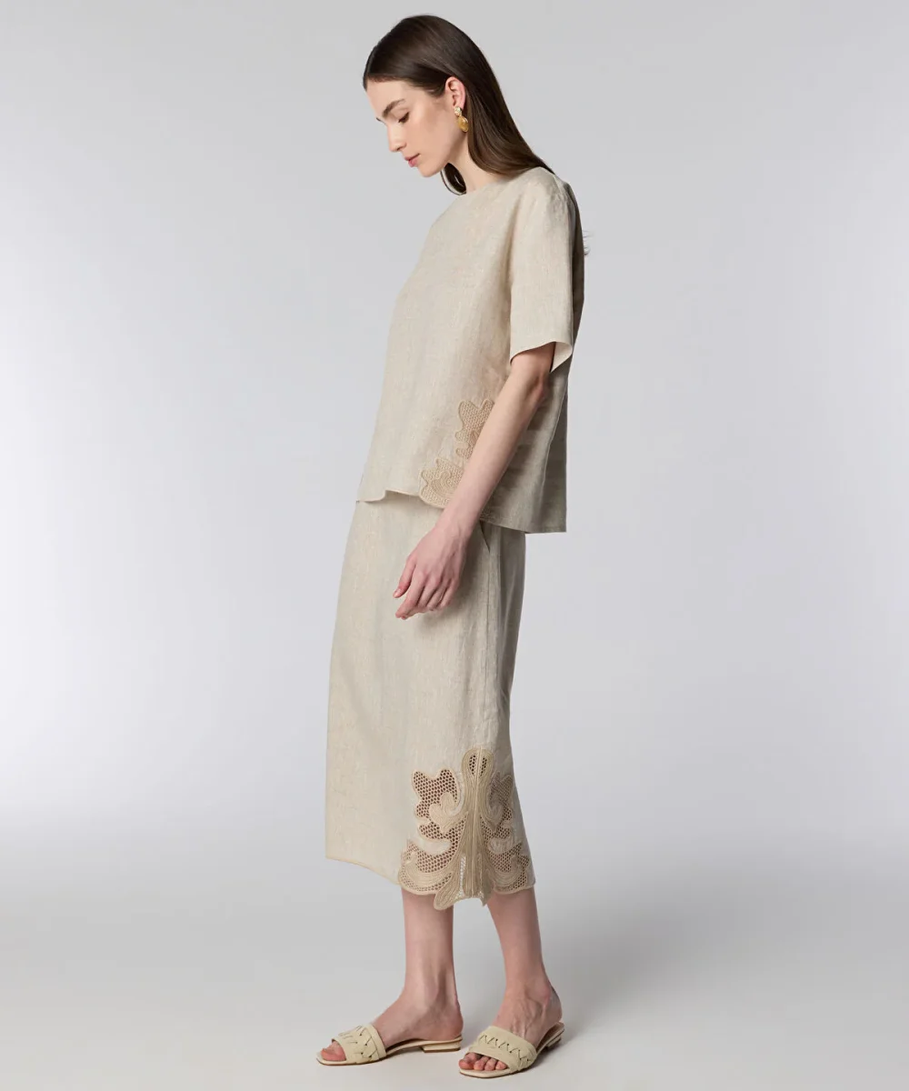 Embroidered Linen Blouse - Image 3